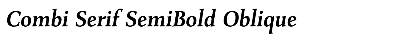 Combi Serif SemiBold Oblique image
